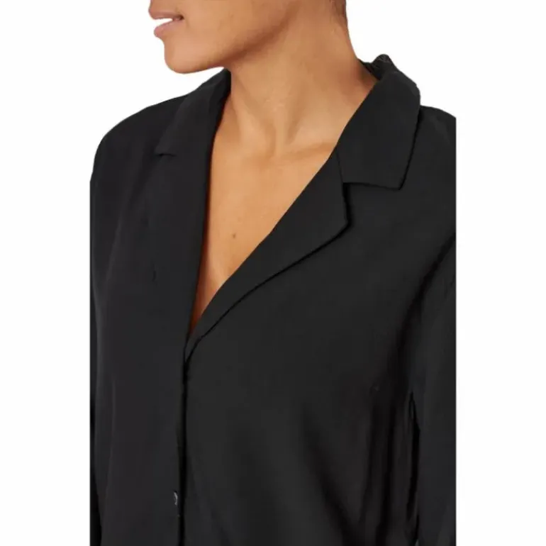 L/s V-neck (button Down) Black