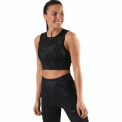 Mado Aop Cropped Training Top Black