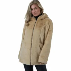 Malou Faux Fur Coat Cc Otw Beige