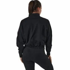 Maribel Cropped Half Zip Shirt Black