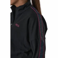 Maribel Cropped Half Zip Shirt Black