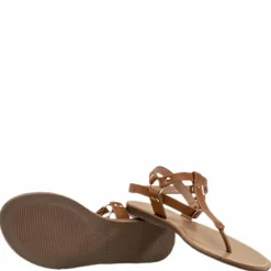 Maya Pu Ankle Wrap Sandal Brown