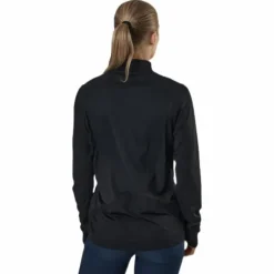 Mesh 1/4 Zip Black