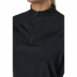 Mesh 1/4 Zip Black