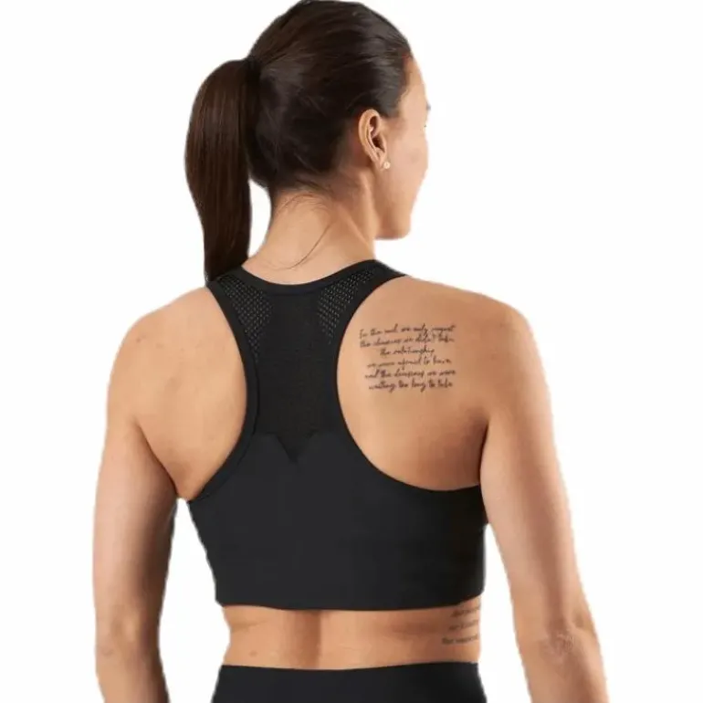 Mesh Black Swirl Sports Bra Black