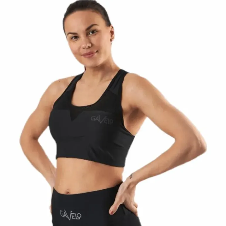Mesh Black Swirl Sports Bra Black