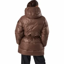 Mid Length Beltet Coat Dark Bark