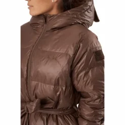 Mid Length Beltet Coat Dark Bark