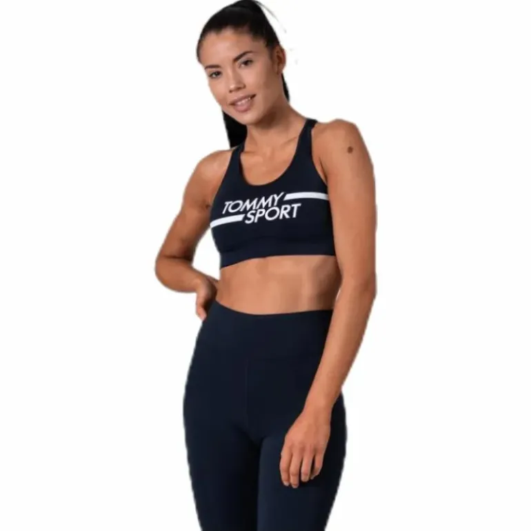 Mid Support Bra Logo Blue