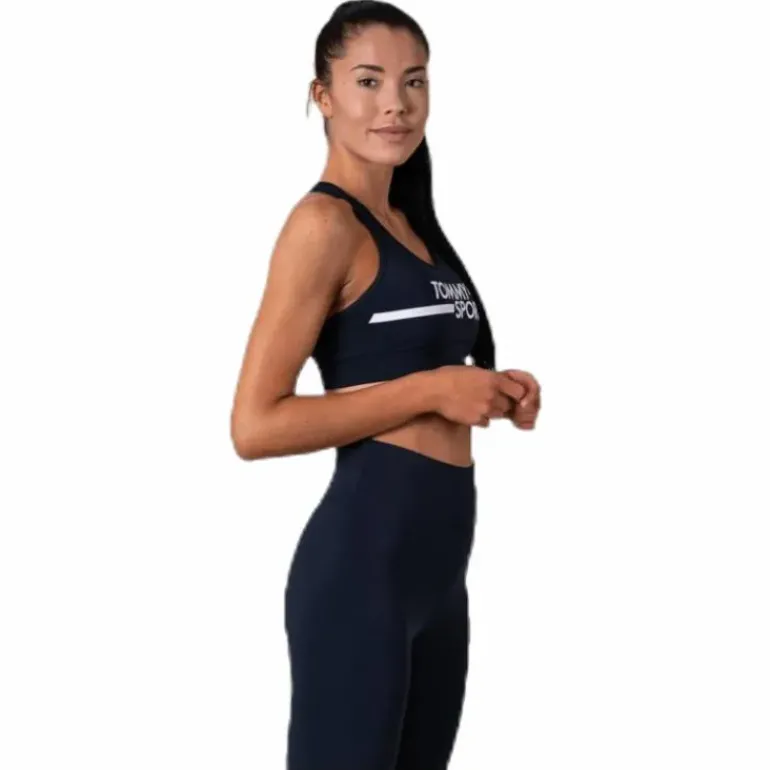 Mid Support Bra Logo Blue