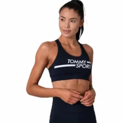 Mid Support Bra Logo Blue