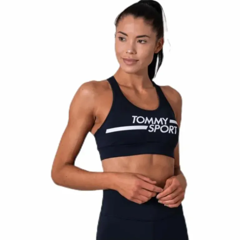 Mid Support Bra Logo Blue
