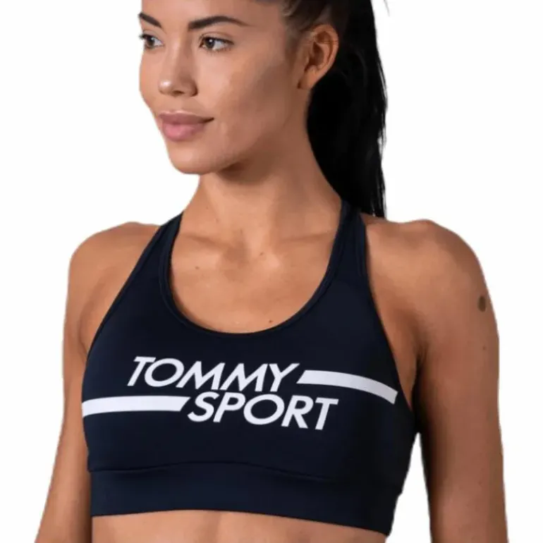 Mid Support Bra Logo Blue