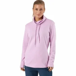 Mélange High Mock Golf Pullover Bliss Lilac Mel