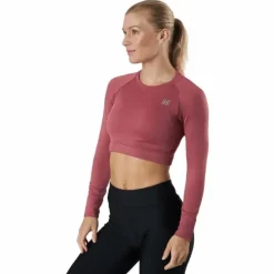 Molly Seamless Ls Crop Top Rose