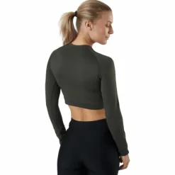 Molly Seamless Ls Crop Top Green