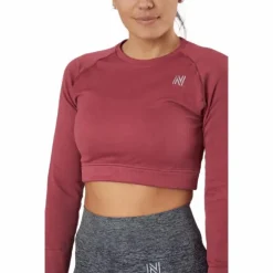 Molly Seamless LS Crop Top Pink