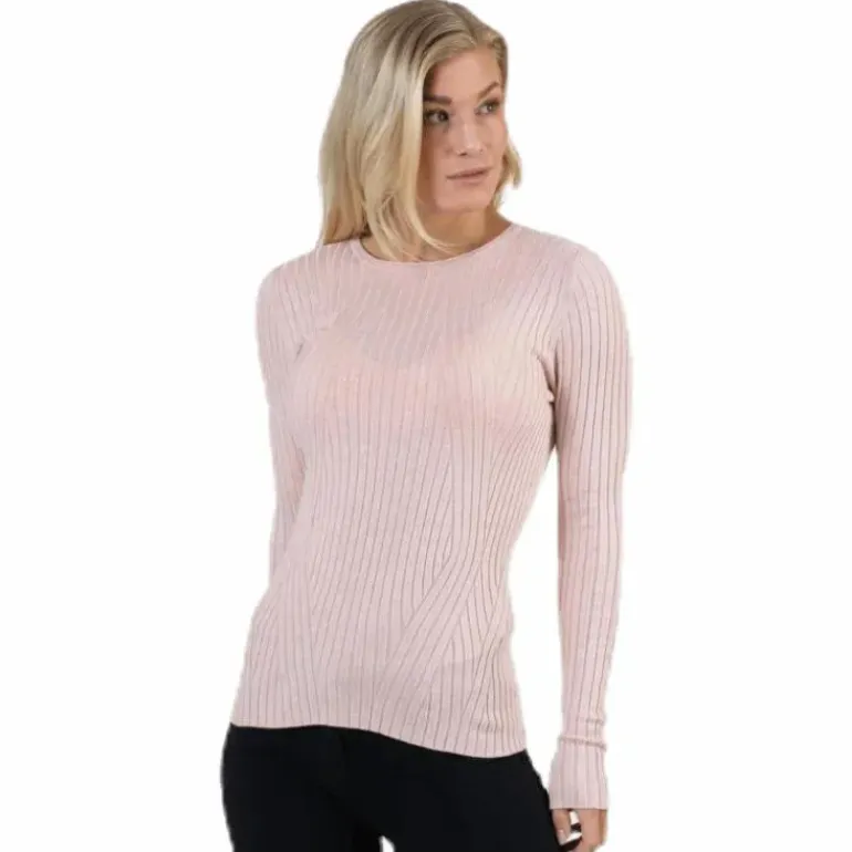 Natalia L/S Rib Pullover Knt Red