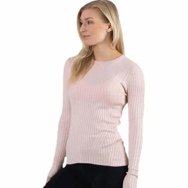 Natalia L/S Rib Pullover Knt Red