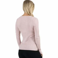 Natalia L/S Rib Pullover Knt Red