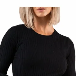 Natalia L/S Rib Pullover Knt Black