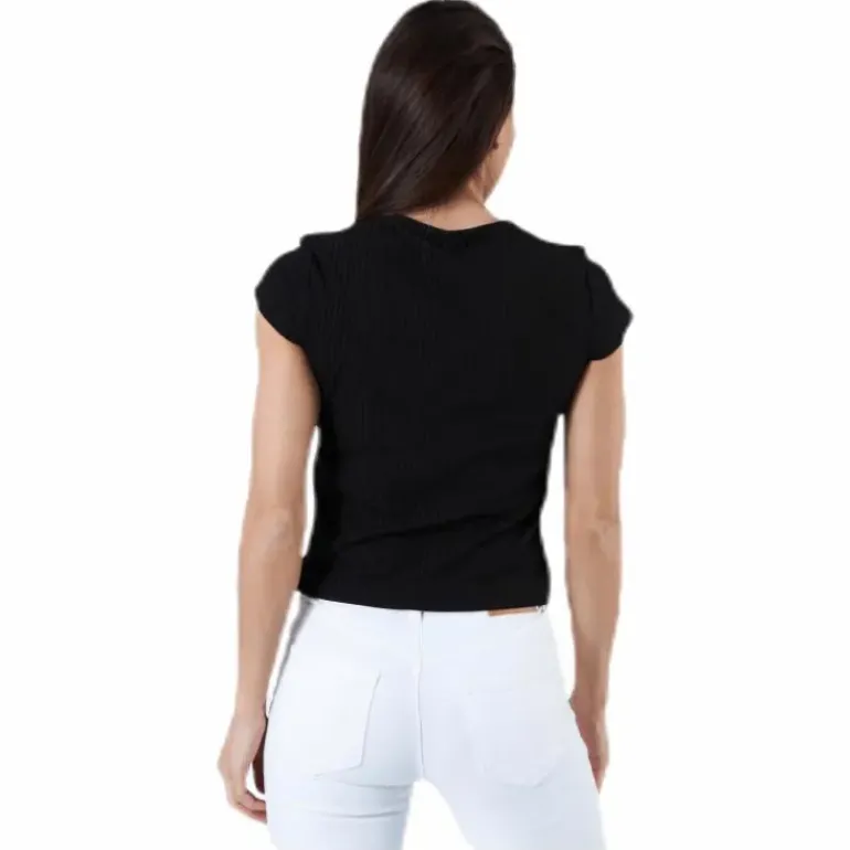 Nella S/S Button Top Black