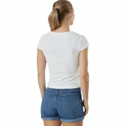Nella S/S Button Top Jrs White