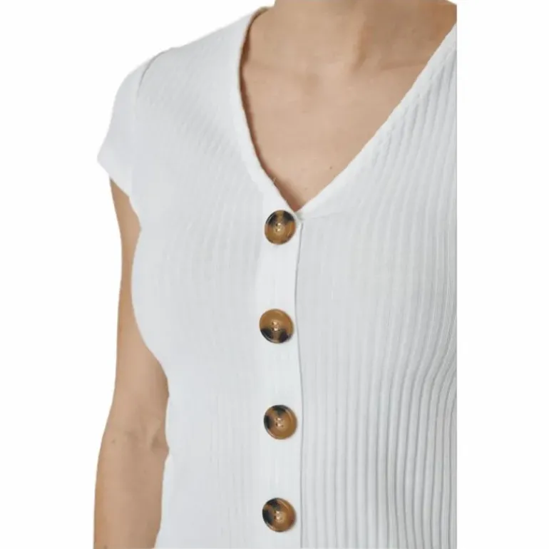 Nella S/S Button Top Jrs White