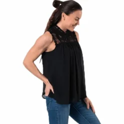 New Cat S/L Top Wvn Black
