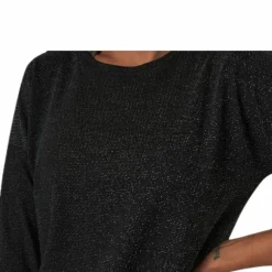 New Queen 3/4 Glitter Top Jrs Black