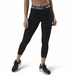 Nike Pro 365 Women's Mid-Rise Crop Leggings BLACK/WHITE