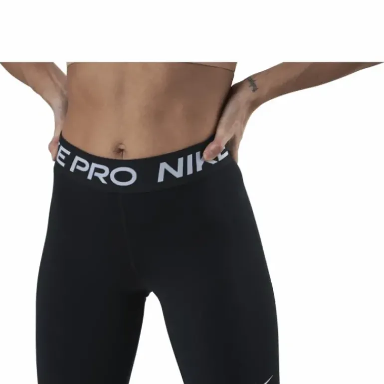 Nike Pro 365 Women's Mid-Rise Crop Leggings BLACK/WHITE