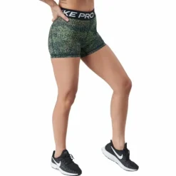 Nike Pro Dri-fit Women's 3" Pr Treeline/black/white