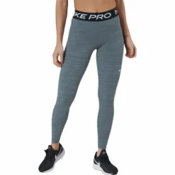 Nike Pro Women's Mid-Rise Mesh-Paneled Leggings SMOKE GREY/HTR/BLACK/WHITE
