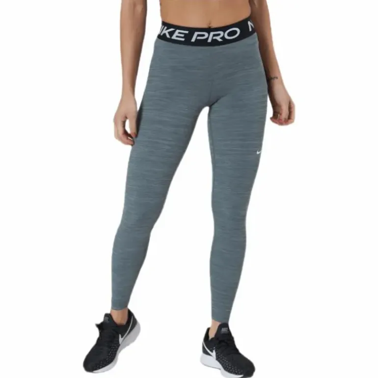 Nike Pro Women's Mid-Rise Mesh-Paneled Leggings SMOKE GREY/HTR/BLACK/WHITE