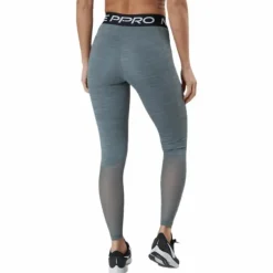 Nike Pro Women's Mid-Rise Mesh-Paneled Leggings SMOKE GREY/HTR/BLACK/WHITE