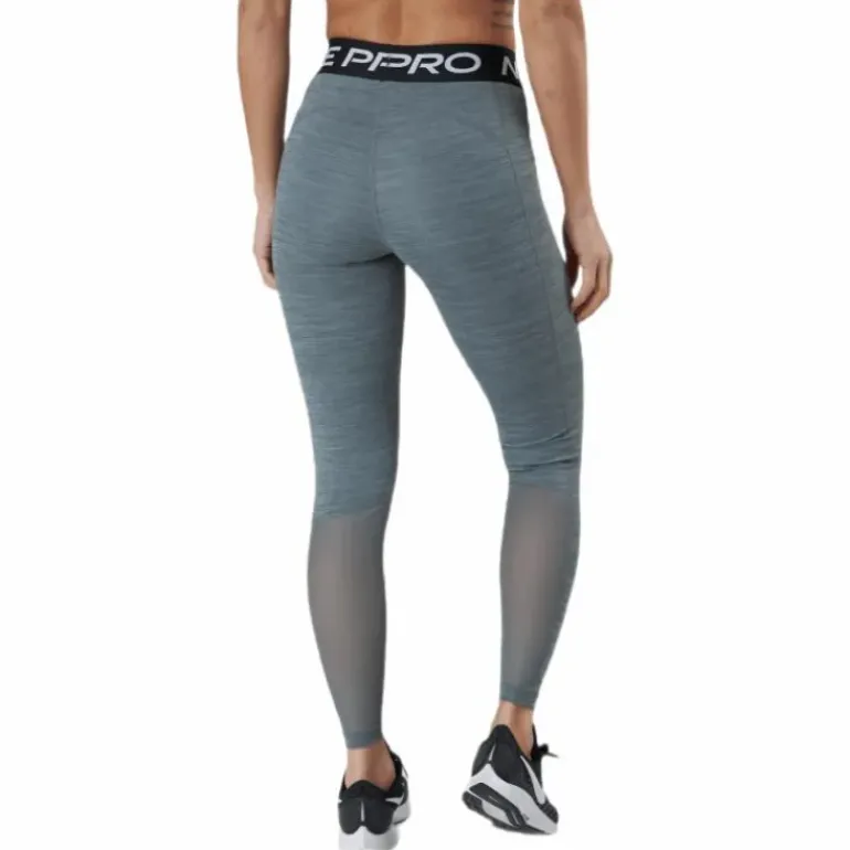 Nike Pro Women's Mid-Rise Mesh-Paneled Leggings SMOKE GREY/HTR/BLACK/WHITE