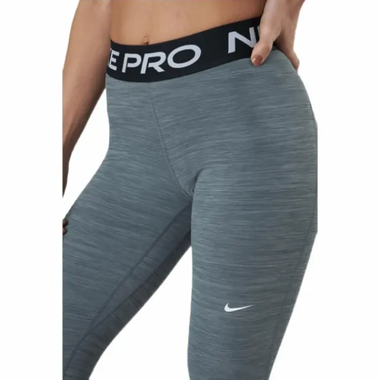 Nike Pro Women's Mid-Rise Mesh-Paneled Leggings SMOKE GREY/HTR/BLACK/WHITE