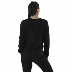 Nina Life L/S Tie Shirt Wvn Black