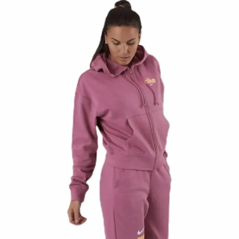 Nsw Hoodie Fz Flc Bb Vrsty Pink