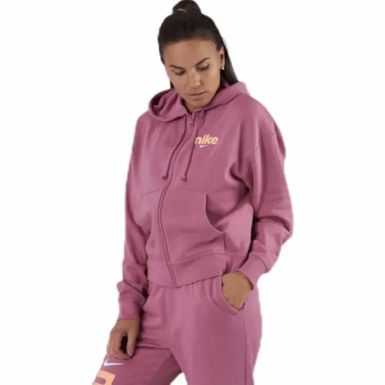 Nsw Hoodie Fz Flc Bb Vrsty Pink