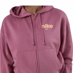 Nsw Hoodie Fz Flc Bb Vrsty Pink