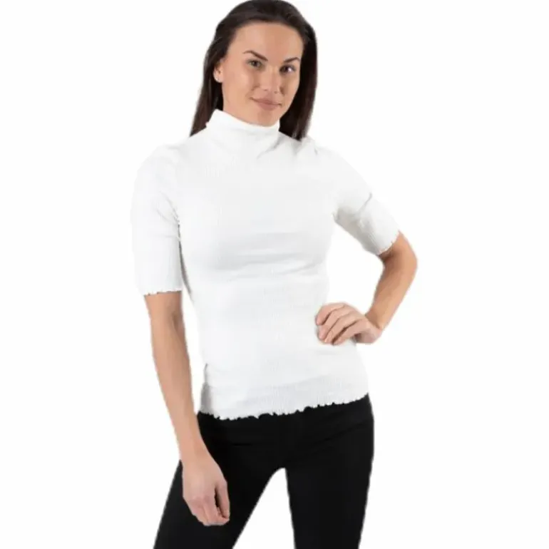 Nukisa 2/4 Mock Neck Top Bc White