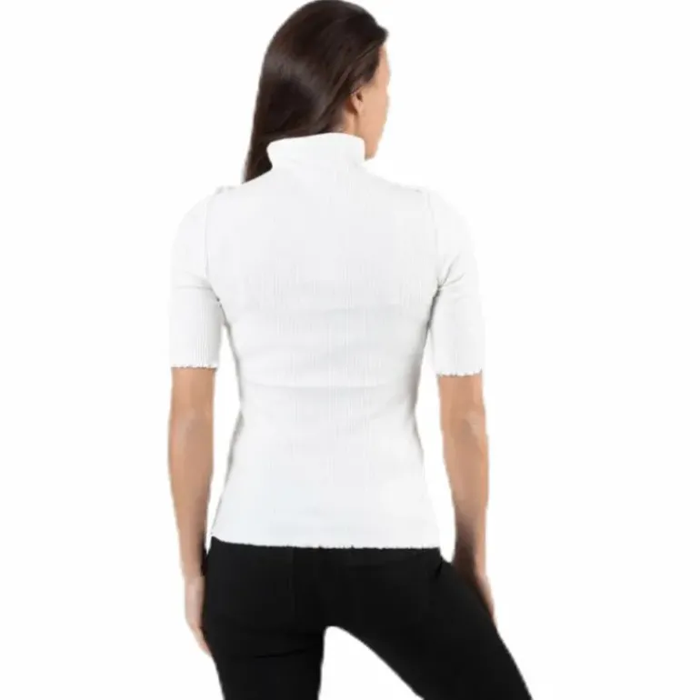 Nukisa 2/4 Mock Neck Top Bc White