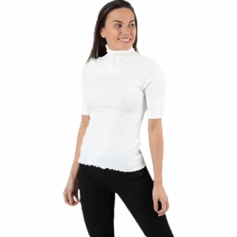 Nukisa 2/4 Mock Neck Top Bc White