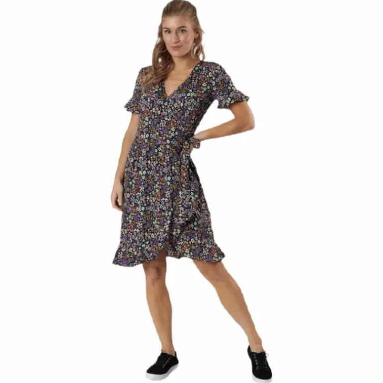 Olivia S/S Wrap Dress Wvn Black