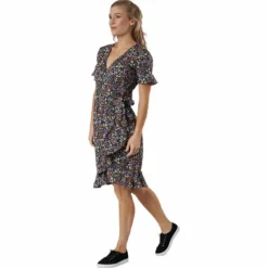 Olivia S/S Wrap Dress Wvn Black