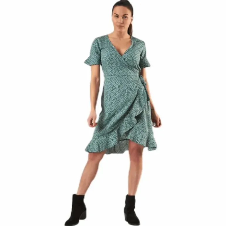 Olivia S/S Wrap Dress Wvn Green