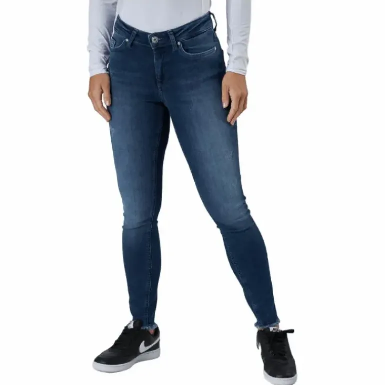 Onlblush Life Mid Sk Ank Raw R Dark Blue Denim