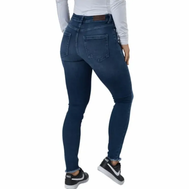 Onlblush Life Mid Sk Ank Raw R Dark Blue Denim